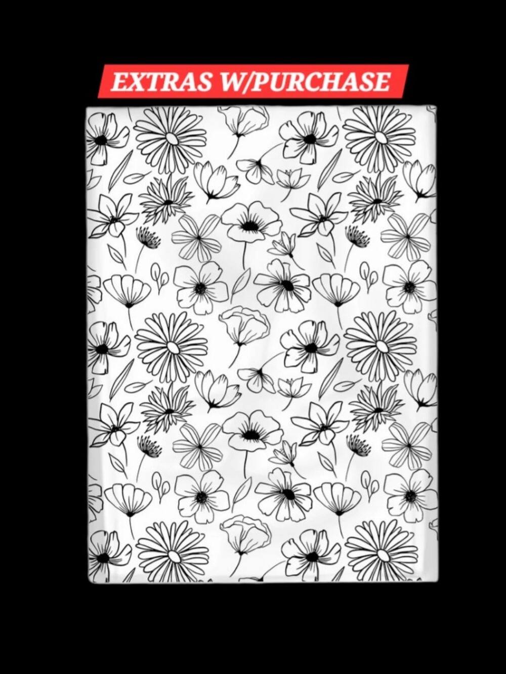 15ct. 19x24 Polymailers Floral Black/White Thank Cards/Stickers ✨️PRICE FIRM✨️
